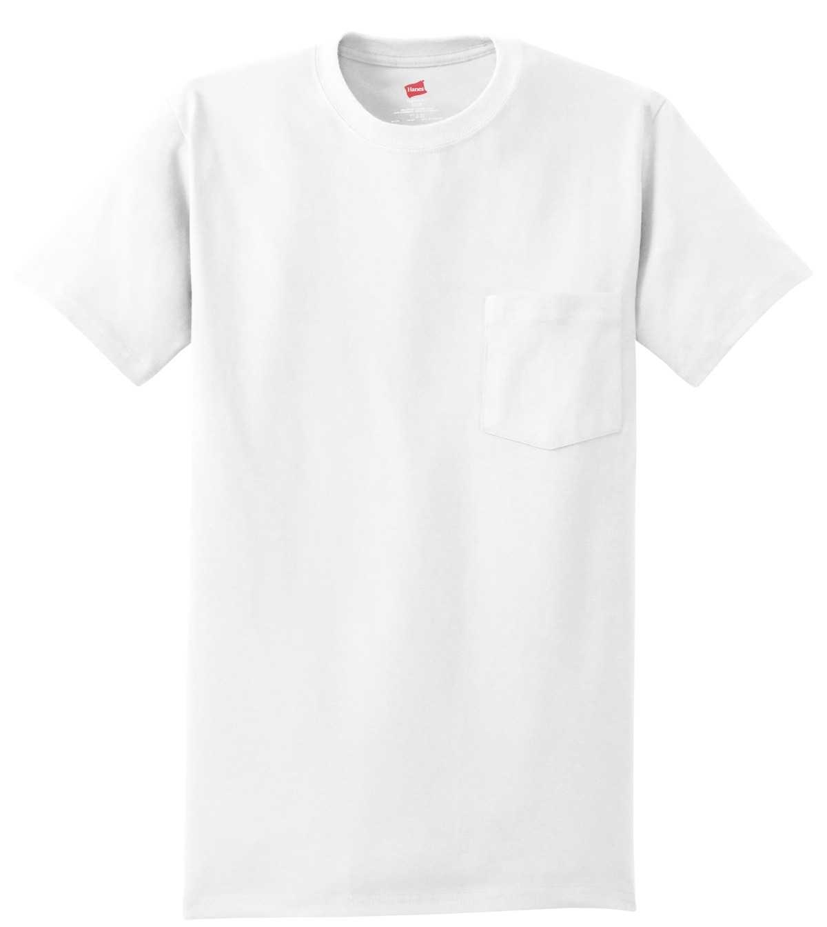 Hanes® - Authentic 100%  Cotton T-Shirt with Pocket.  5590