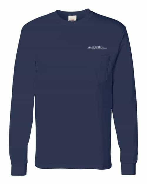 Hanes Authentic Long Sleeve Pocket T-Shirt 5596