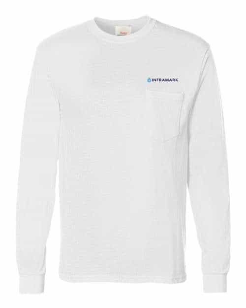 Hanes Authentic Long Sleeve Pocket T-Shirt 5596