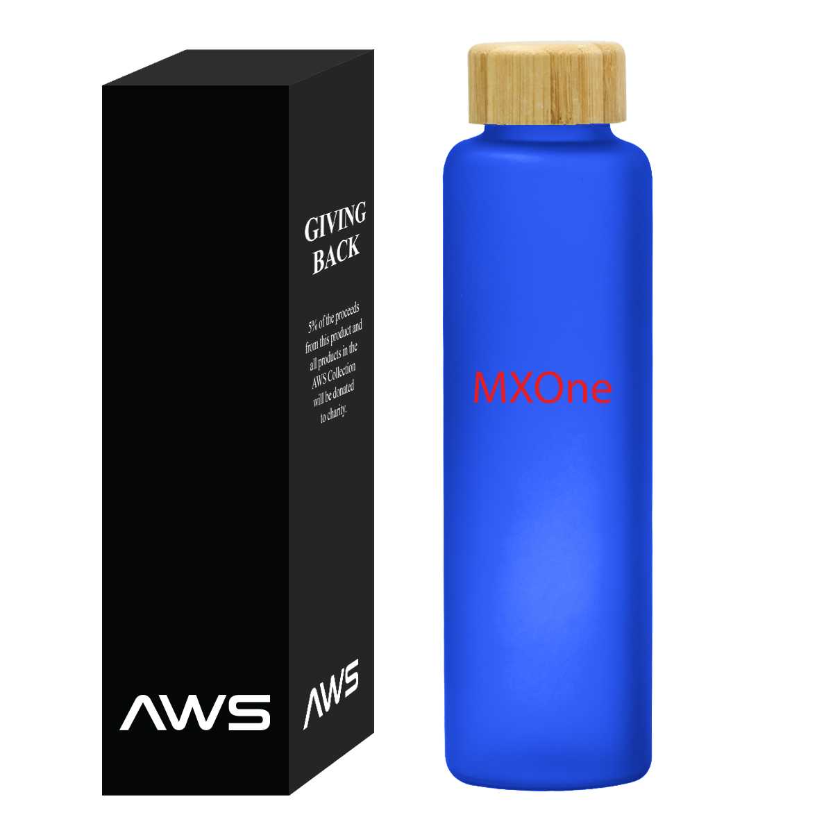 20 OZ. AWS BELLE GLASS BOTTLE WITH BAMBOO LID 6062