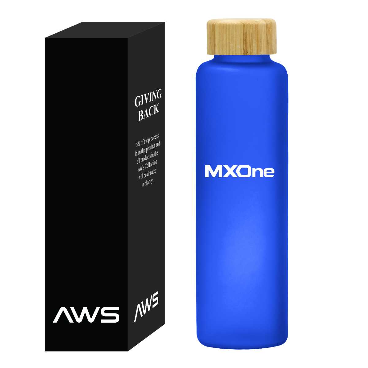 20 OZ. AWS BELLE GLASS BOTTLE WITH BAMBOO LID 6062