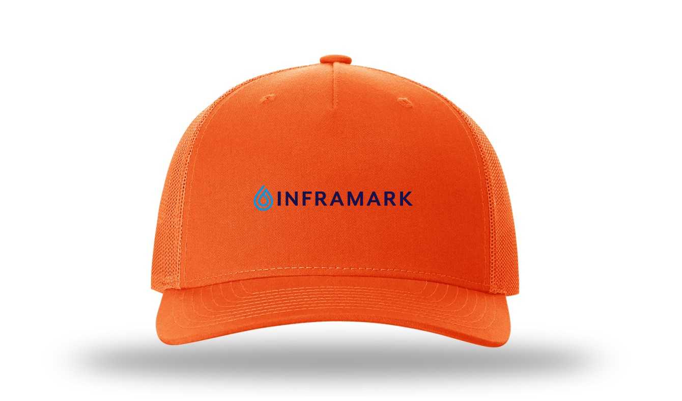 BLAZE ORANGE FIVE PANEL TRUCKER 882FP