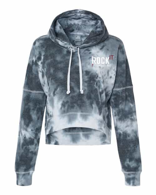 J. America Women's Crop Hooded Sweatshirt 8853