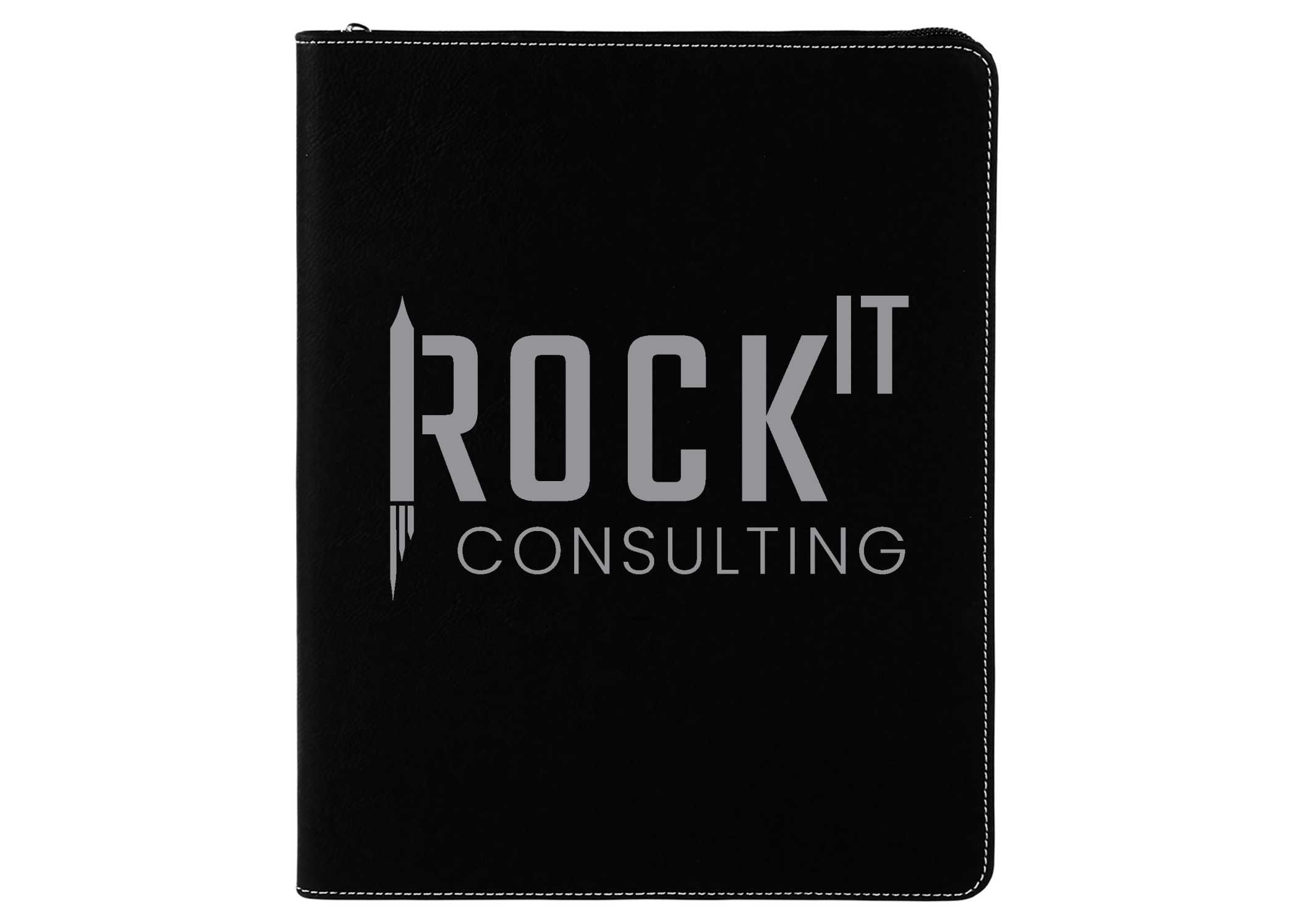 9 1/2" x 12" Leatherette Portfolio with Zipper & Notepad