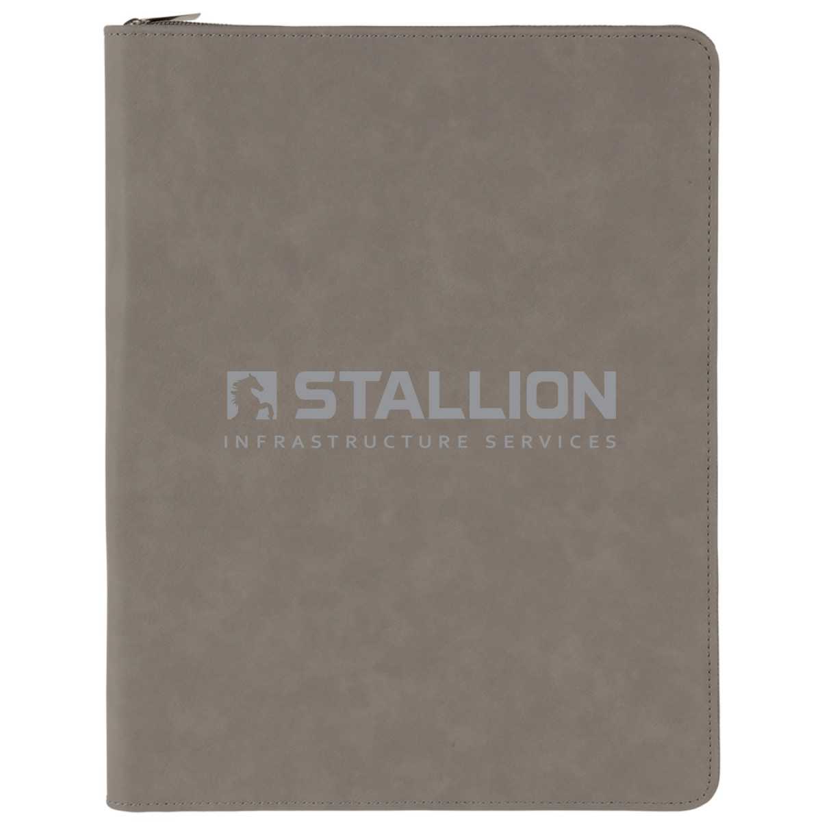 9 1/2" x 12" Leatherette Portfolio with Zipper & Notepad